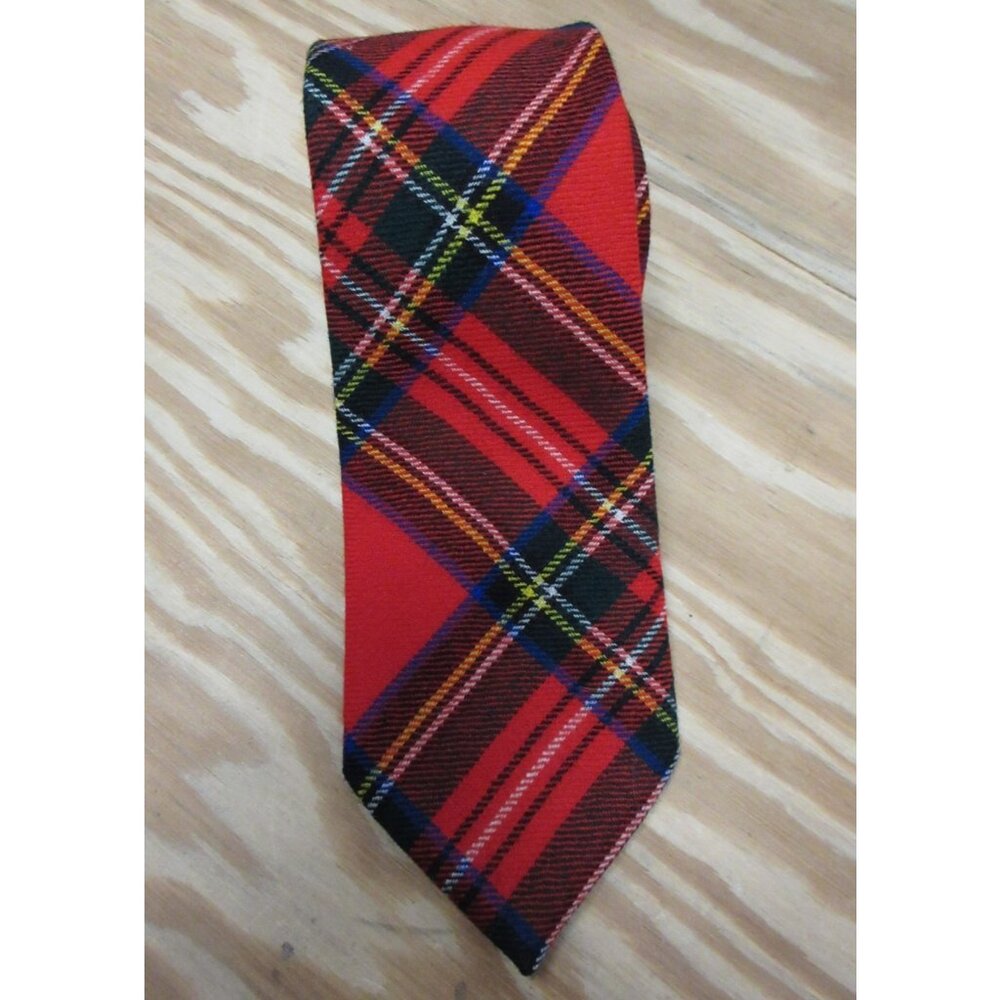 Kinloch Anderson Neck Tie Pure Wool Royal Stewart Tartan Plaid Scotland